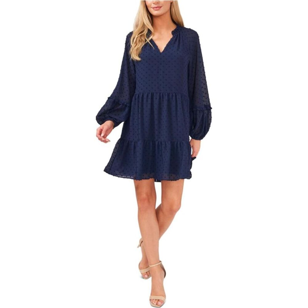 CeCe Womens Standard Shift Ruffled Mini Bubble Dress, NWT